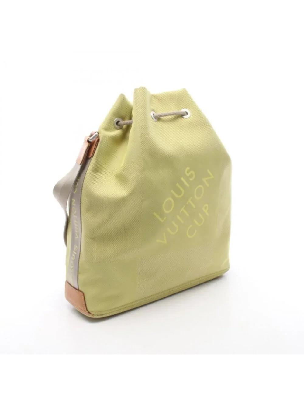 Louis Vuitton Shoulder Bag Volunteer Lime Nylon Leather Damier Jean